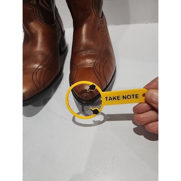 ACME Womens Leather Boots Size 4 1/2 D Brown Western Cowgirl Rodeo 1960s #2526 - Picture 10 of 10